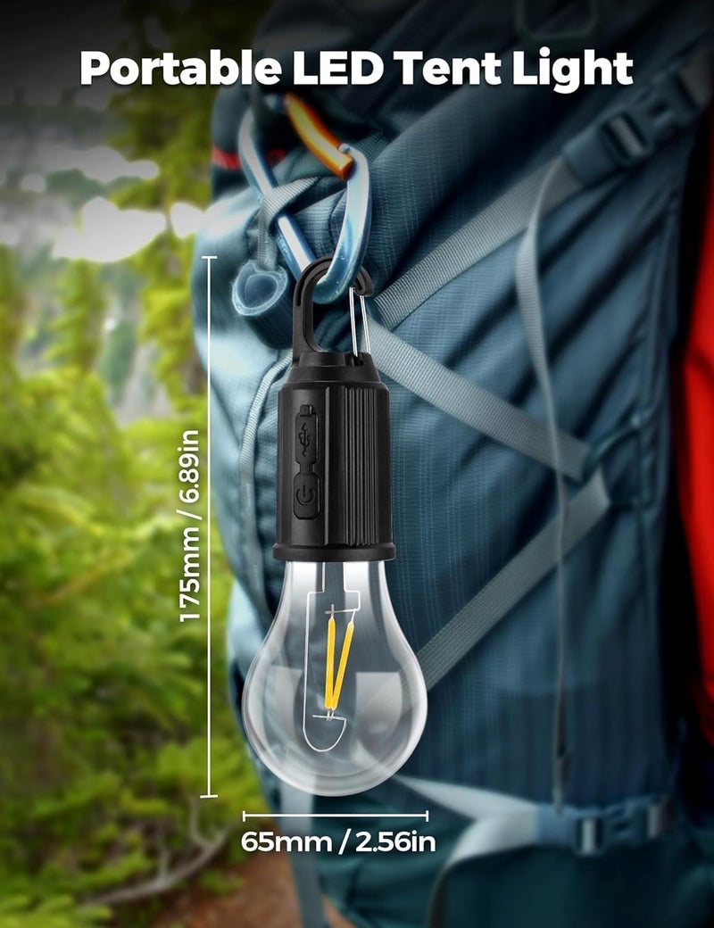 DesiDiya® Rechargeable Camping Lights Waterproof LED Bulb Tent Lights with USB Cable 3 Modes Hanging Camping Lantern, Hanging Lamp for Hiking, Emergency, Camping, Household, Car Repairing (Pack of 1) - Image 3