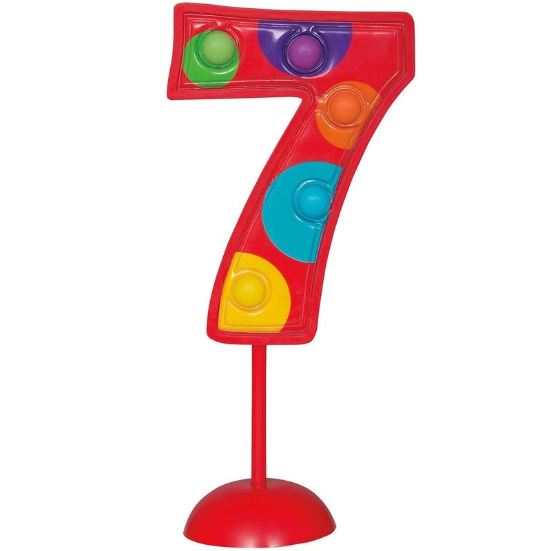 Amscan Number 7 Flashing Party Cake Decoration-4.5"" | Red | 1 Pc  Multicolor - Image 1