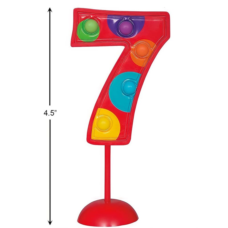 Amscan Number 7 Flashing Party Cake Decoration-4.5"" | Red | 1 Pc  Multicolor - Image 2