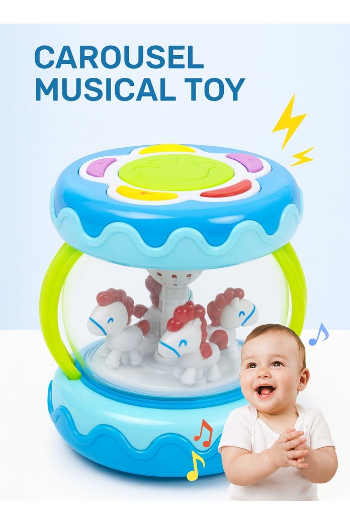 هوانجر لعبة دوّامة موسيقية للأطفال – كارسيل دوّار بالأضواء والموسيقى – لعبة تعليمية تفاعلية للرضّع والأطفال الصغار - Image 1