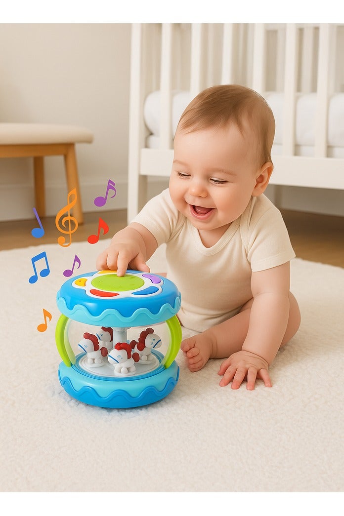 هوانجر لعبة دوّامة موسيقية للأطفال – كارسيل دوّار بالأضواء والموسيقى – لعبة تعليمية تفاعلية للرضّع والأطفال الصغار - Image 4