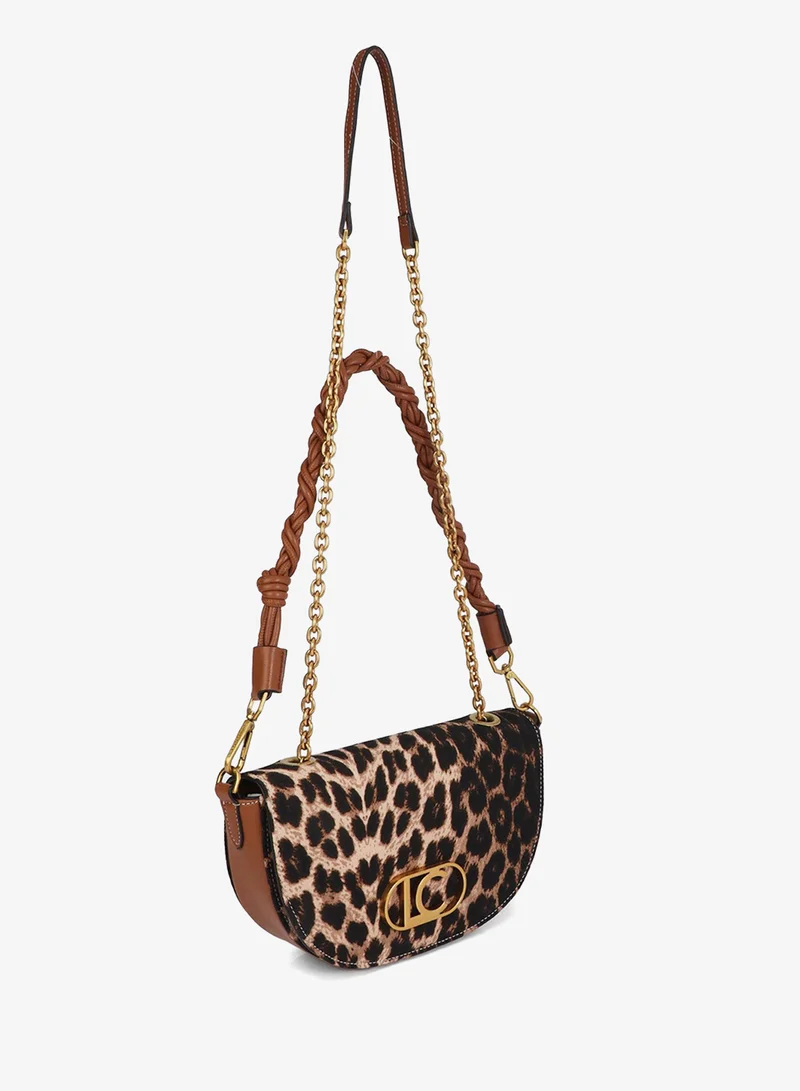 لولا كساديمونت Leopard Half Moon Bag with Faux Leather Effect