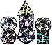 Maywin Cracked Rune Metal Dice Set for DND RPG Dark Fantasy Fractured Design Premium Heavy Metal Polyhedral Dice with Deep Engraved Numbers 7Piece Set Arcane Spectrum Vein - Image 2