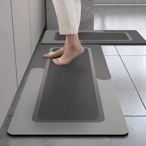 BLERIXA 2 Pcs Waterproof Memory Foam Kitchen Mats – Non-Slip Comfort Runner Rugs for Kitchen, Home, Office, Sink & Laundry Area - Image 1