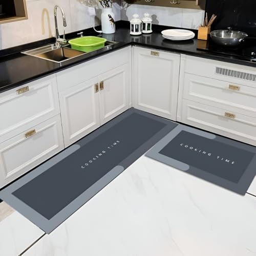 BLERIXA 2 Pcs Waterproof Memory Foam Kitchen Mats – Non-Slip Comfort Runner Rugs for Kitchen, Home, Office, Sink & Laundry Area - Image 2