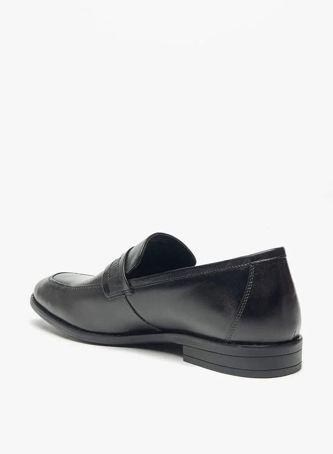 DUCHINI Men's Textured Slip-On Loafers