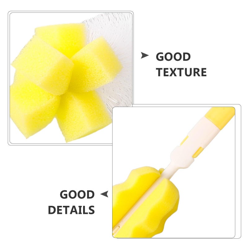 6 Pcs Bottle Brush Set Extra Long Handles Reusable Cup Cleaner Yellow - Image 4
