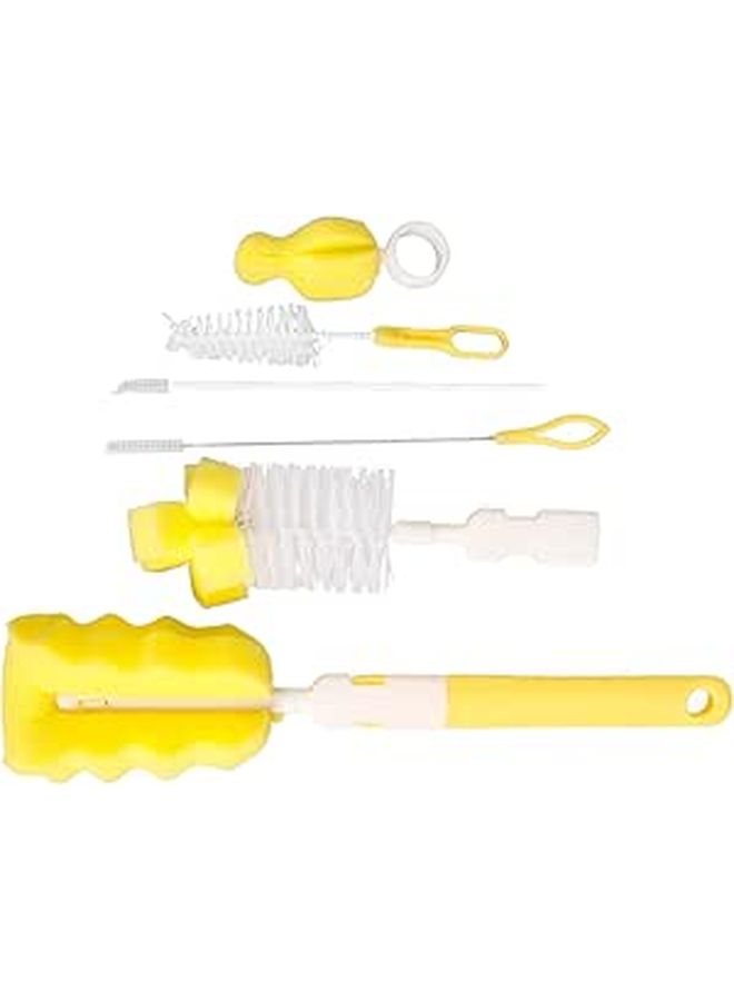 6 Pcs Bottle Brush Set Extra Long Handles Reusable Cup Cleaner Yellow - Image 1