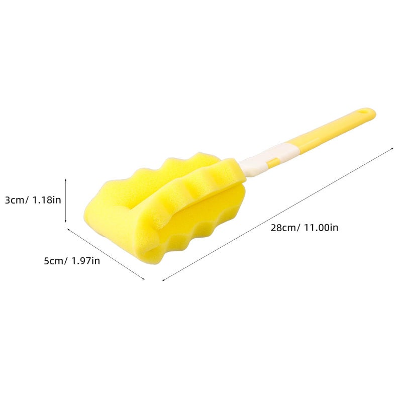 6 Pcs Bottle Brush Set Extra Long Handles Reusable Cup Cleaner Yellow - Image 3