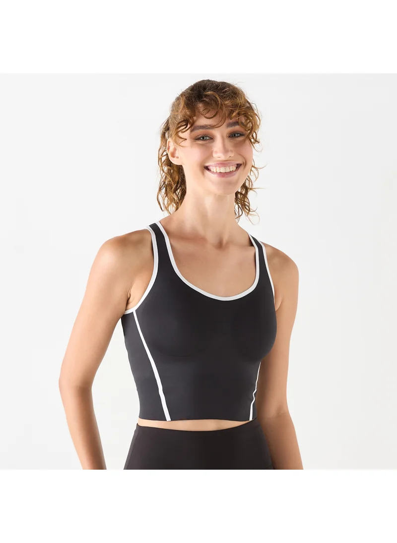 ADOT by Splash Round Neck Crop Tank Top with Racerback