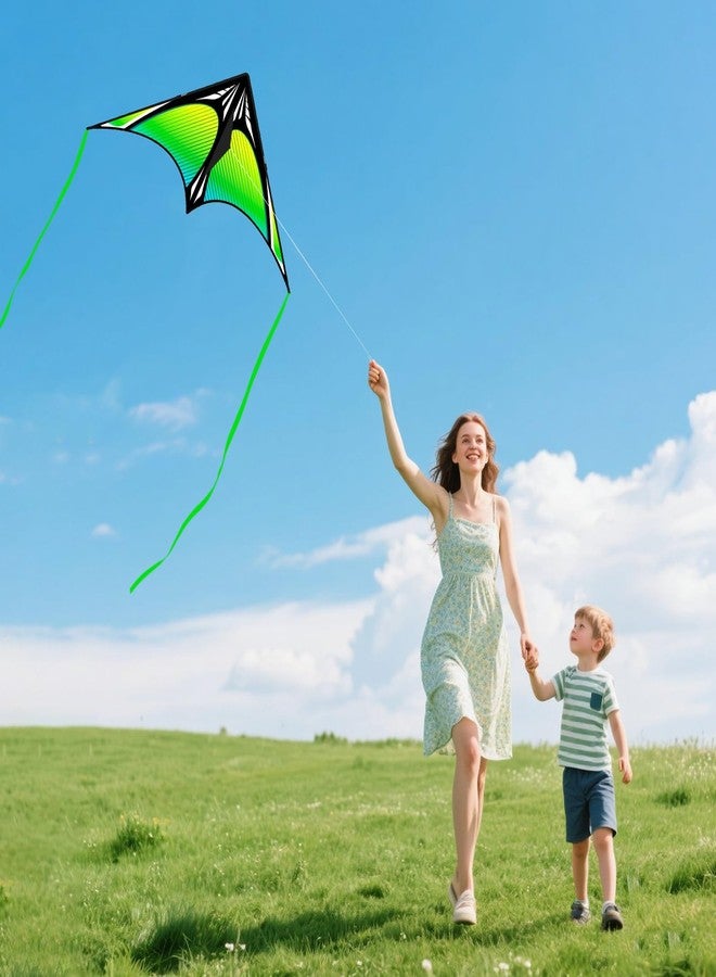 Flying Hoofer 3 Pack Kite Set for Kids & Adults, Easy to Fly Kites for Beginners, Large Butterfly Delta Octopus Kite for Beach&Park&Outdoor Activities, Perfect for Family Outing(Green&Blue&Red) - Image 5