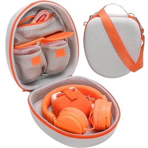 CROTIRAD Hard-Shell Carrying Case Compatible with Yoto Mini, Travel Storage Bag with Shoulder Straps for Yoto Mini Player & Headphone Accessories, Card Holder Holds Up to 40 Cards, Gray - Image 1