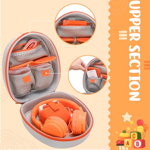 CROTIRAD Hard-Shell Carrying Case Compatible with Yoto Mini, Travel Storage Bag with Shoulder Straps for Yoto Mini Player & Headphone Accessories, Card Holder Holds Up to 40 Cards, Gray - Image 3