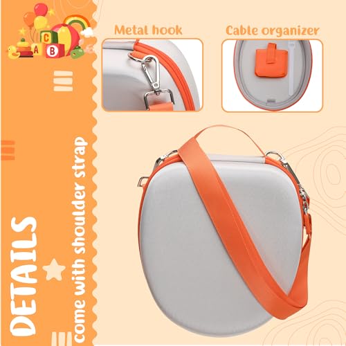 CROTIRAD Hard-Shell Carrying Case Compatible with Yoto Mini, Travel Storage Bag with Shoulder Straps for Yoto Mini Player & Headphone Accessories, Card Holder Holds Up to 40 Cards, Gray - Image 5