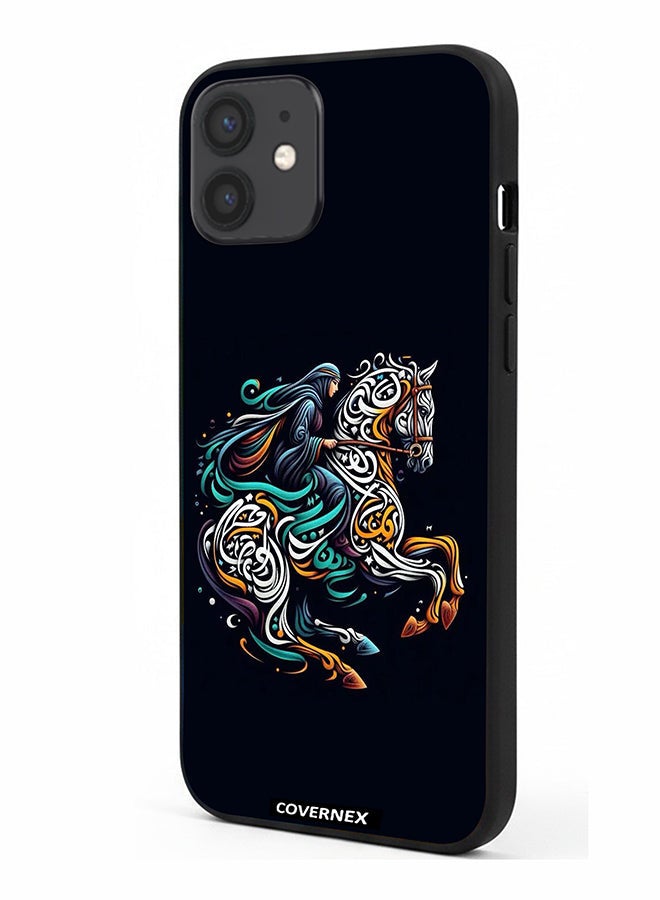 Covernex Apple iPhone 12 Protective Case Cover Printed Featuring Ornamental Horse - Image 1