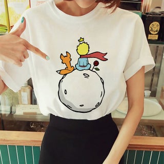 Cross-border Hot Sale Little Prince Printed Short-sleeved T-shirt Womens Top ebay Amazon wish GH904-J white - pzsku/ZC8136E9E98C5FD9EDDE0Z/45/1746214075/3f862b4a-1d73-4b77-92a0-b735b30b1ae9