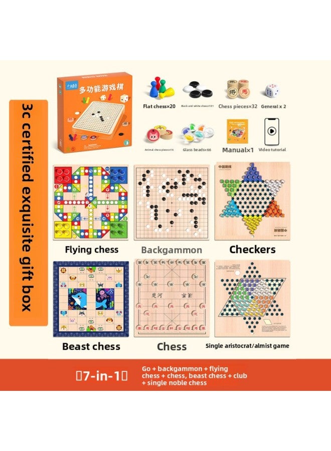 Flying Chess, Checkers, Backgammon, Kidsren's Educational Toys, Primary School Students' Chess Board Games, Multifunctional Version In One