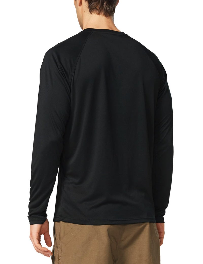 baleaf Men's Rash Guard Shirts Fishing Long Sleeve UV Sun Protection SPF T-Shirts UPF 50+ Lightweight Beach Black Size M - Image 2