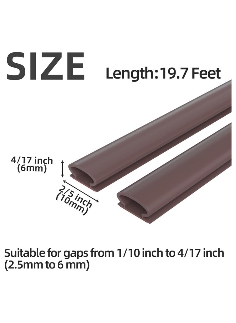 SYKON Window Weather Stripping Door Seal Strip 19.7feets, D Shape Door Weather Stripping, Self-Adhesive Rubber Seal Strip for Weatherstripping Soundproofing Door Frame Insulation with Large Gap (Brown)  - Image 4