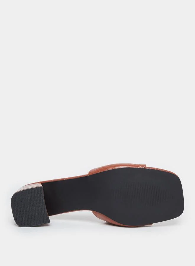 Styli Styli  Textured Block Heel Sandals