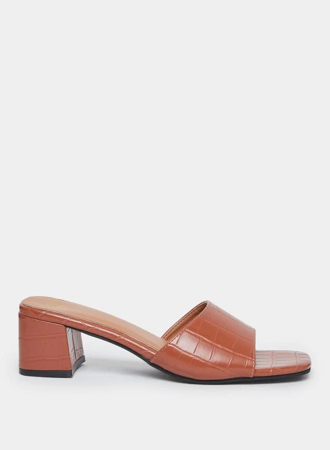 Styli Styli  Textured Block Heel Sandals
