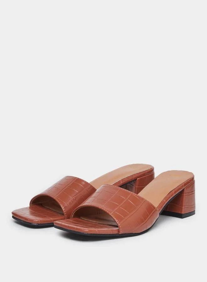Styli Styli  Textured Block Heel Sandals