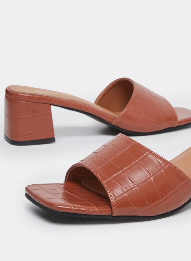 Styli Styli  Textured Block Heel Sandals