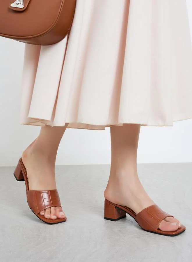 Styli Styli  Textured Block Heel Sandals