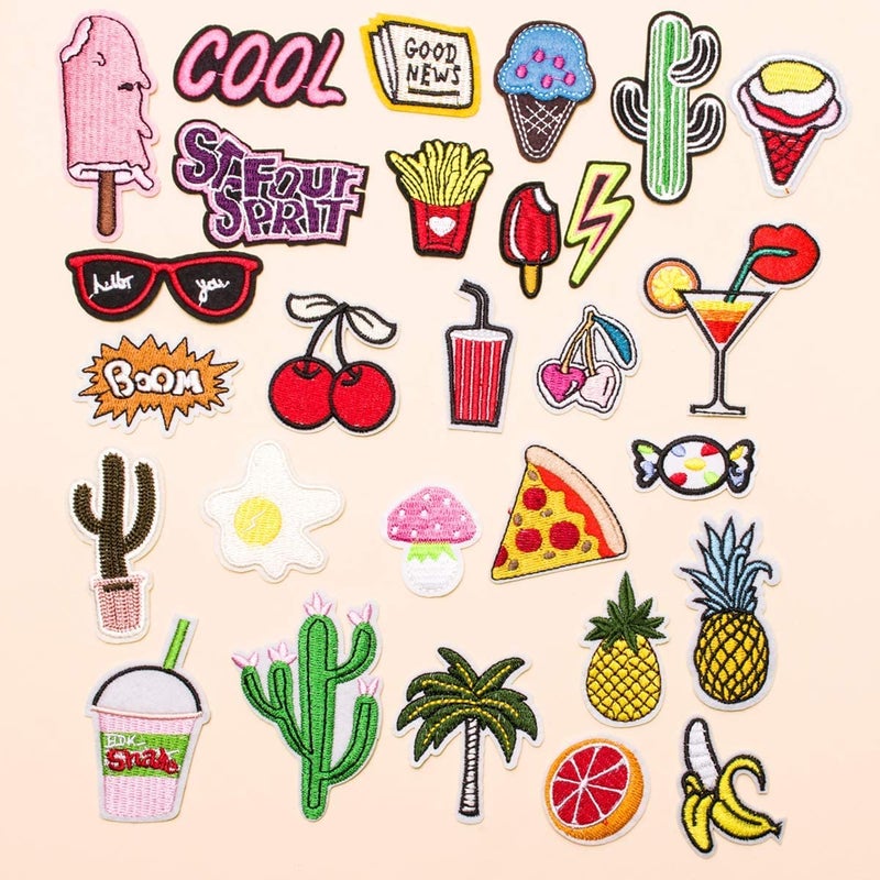Daily Crafts Daily Crafts Pack of 7 Embroidered Patch Sew OnIron On Patches Applique Accessories Assorted Size Decoration Patches for DIY Jeans Jacket Clothing Handbag Shoes Caps  - Image 1