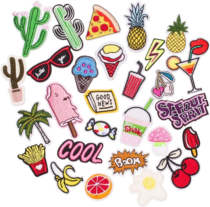 Daily Crafts Daily Crafts Pack of 7 Embroidered Patch Sew OnIron On Patches Applique Accessories Assorted Size Decoration Patches for DIY Jeans Jacket Clothing Handbag Shoes Caps  - Image 3