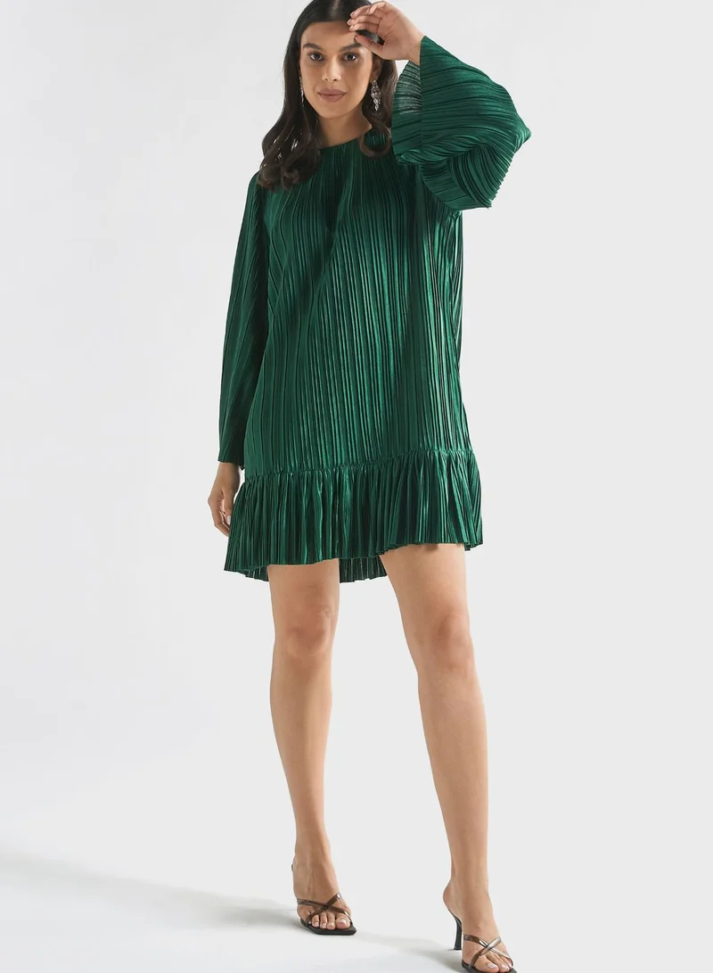 FAV Emerald Pleated Dress