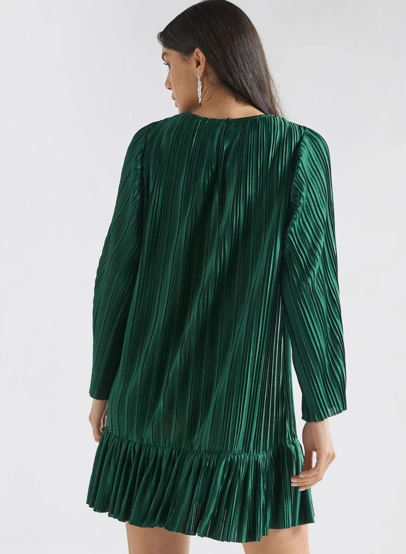 FAV Emerald Pleated Dress