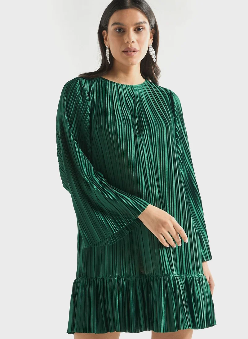 FAV Emerald Pleated Dress