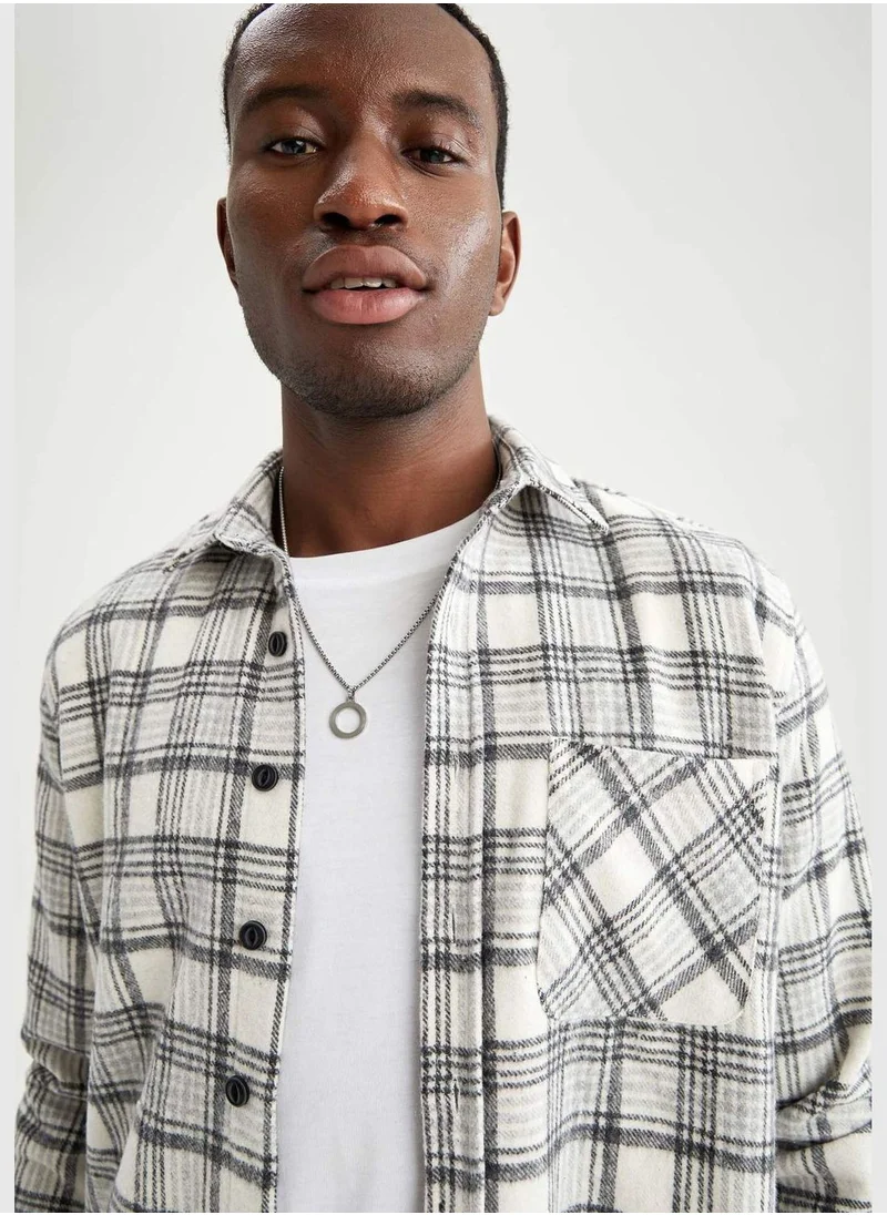 DeFacto Regular Fit Long Sleeve Check Patterned Shirt Jacket