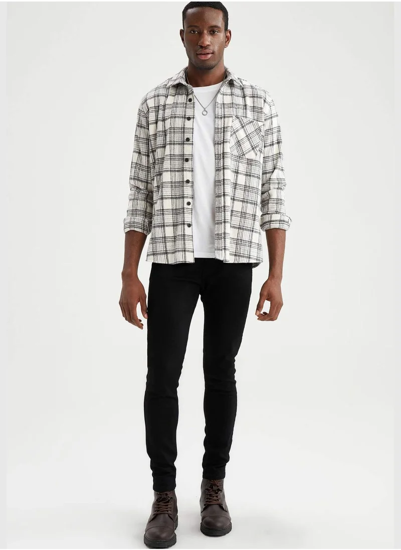 DeFacto Regular Fit Long Sleeve Check Patterned Shirt Jacket