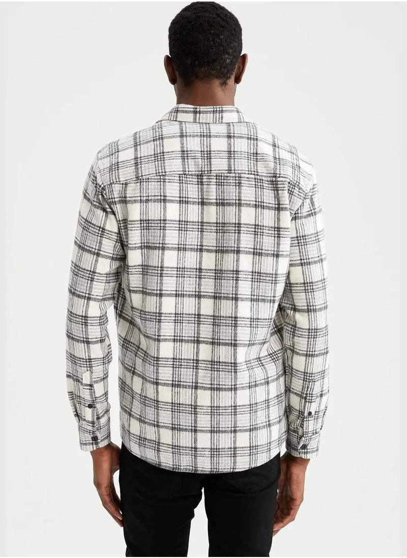 DeFacto Regular Fit Long Sleeve Check Patterned Shirt Jacket