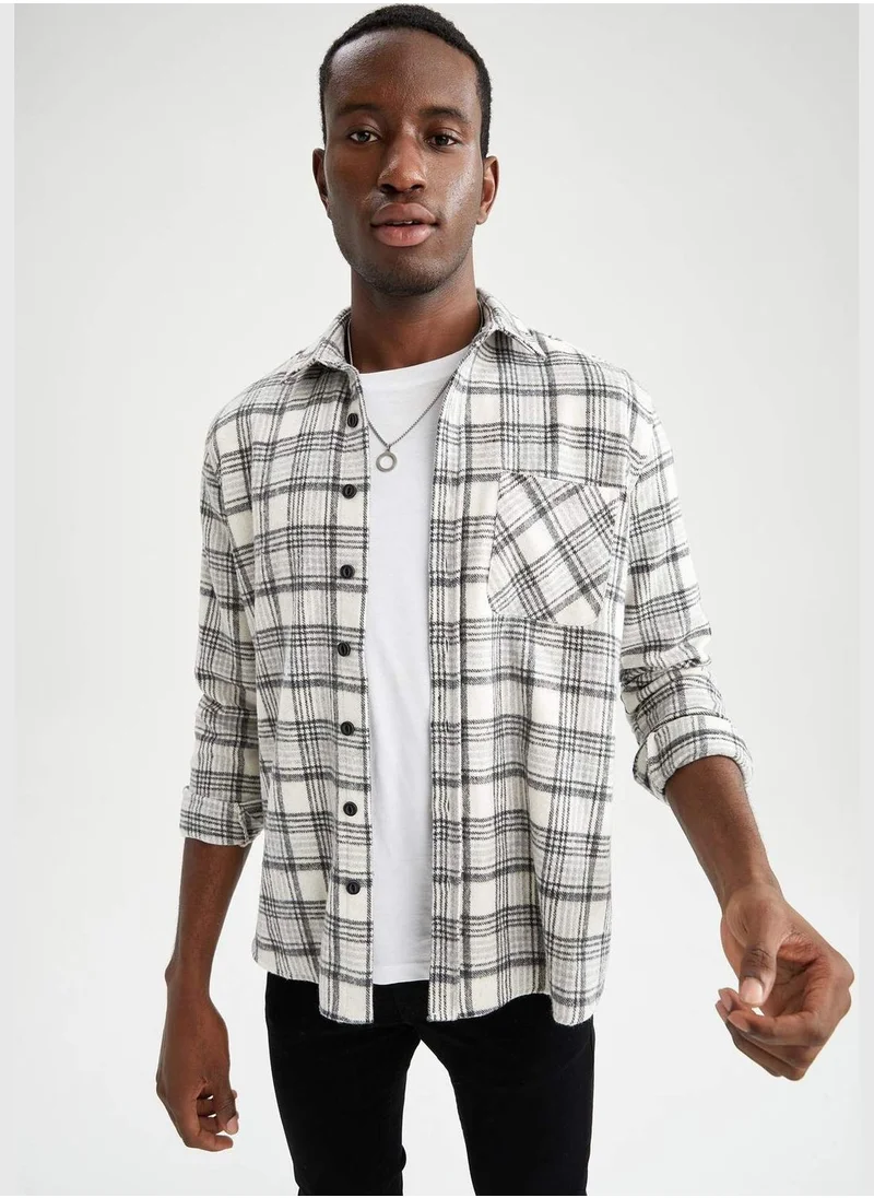 DeFacto Regular Fit Long Sleeve Check Patterned Shirt Jacket