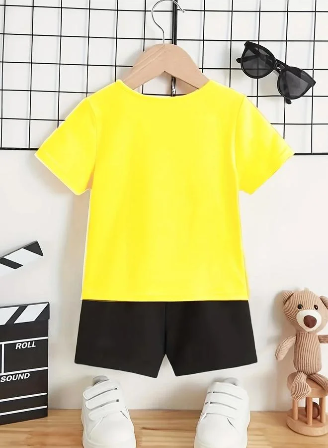 Take Two Take Two Boys Slogan Print T-Shirt and Shorts Set