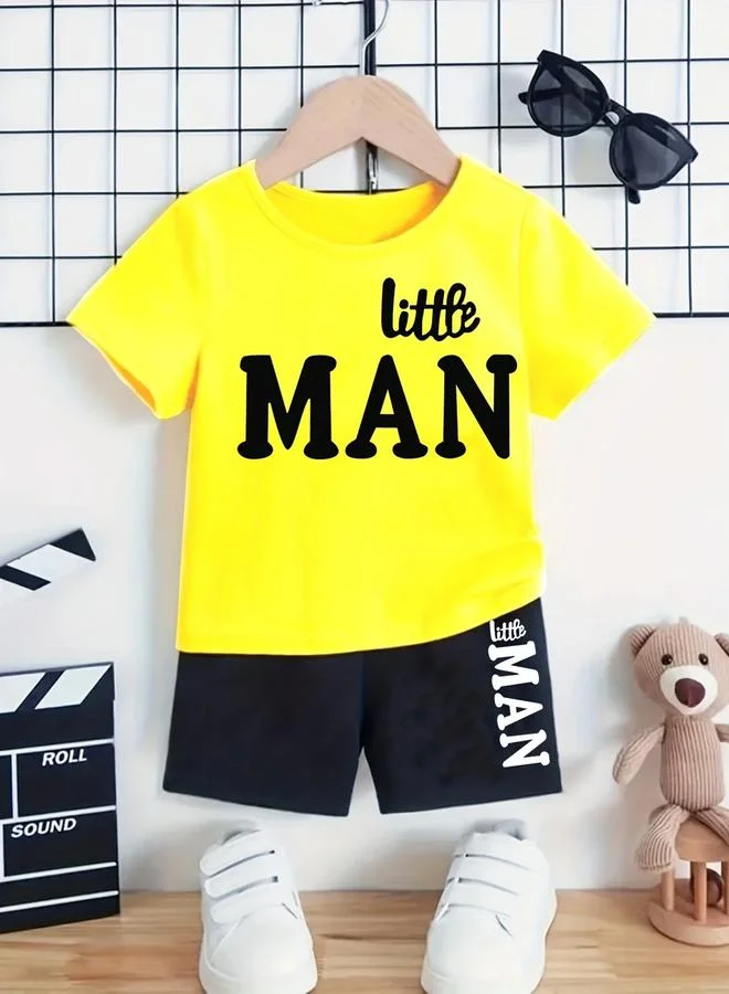 Take Two Take Two Boys Slogan Print T-Shirt and Shorts Set