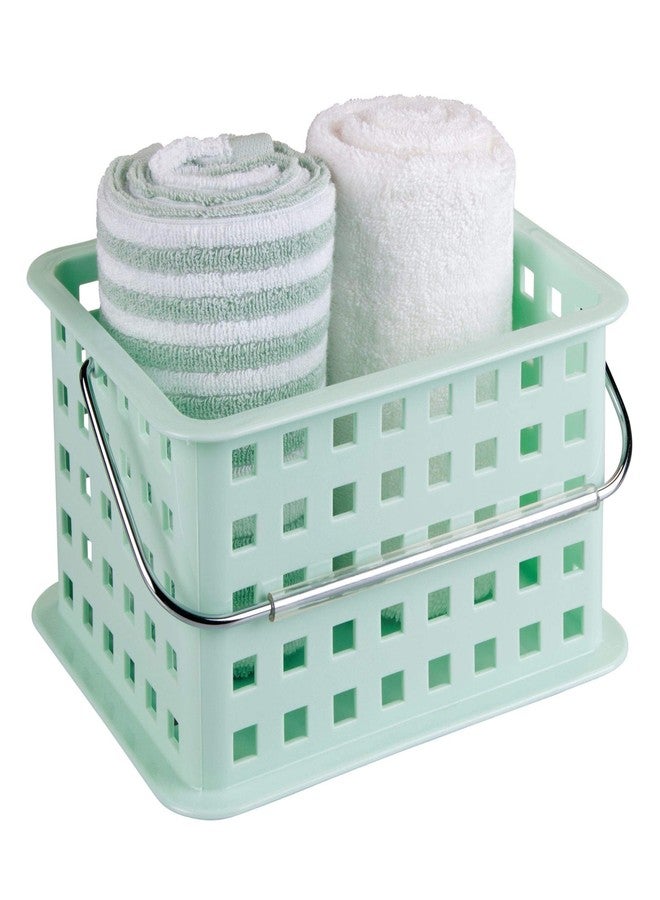 إنترديزاين سلة صغيرة قابلة للتكديس من البلاستيك الخالي من مادة BPA من iDesign Spa مع مقبض - 9.25 بوصة × 7 بوصة × 5 بوصة، لون نعناعي - Image 3