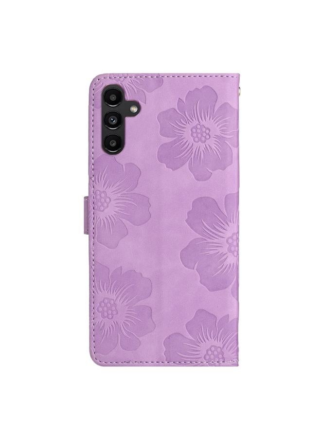 S-TOP Case For Samsung Galaxy A05s Flower Embossing Pattern Leather Phone Case - Image 3