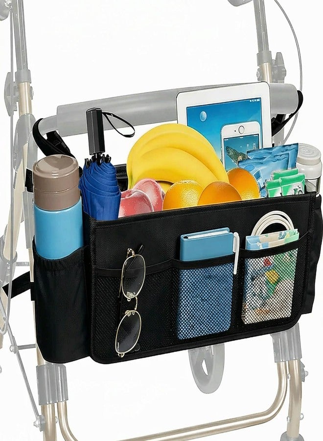 BLIRITEL Upgraded Rollator Walker Bag with Cup Holder, Foldable Rollator Basket with Multiple Pockets, Rollator Accessories Walker Storage Pouch for Seniors, Fits Most Rolling & Folding Walkers - Image 1
