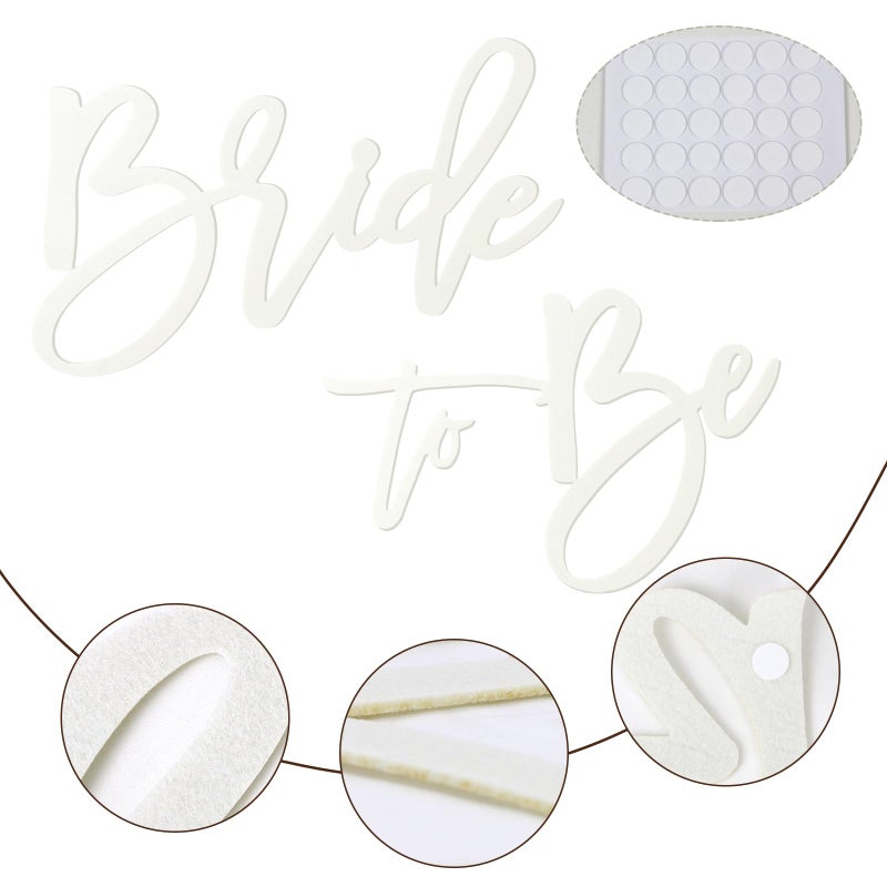 MASTRON Bride to Be Sign - White Felt Letters Bridal Shower Sign for Backdrop Bride to Be Sign Letters for Balloon Arch Photo Props Bachelorette Engagement Wedding - Image 4