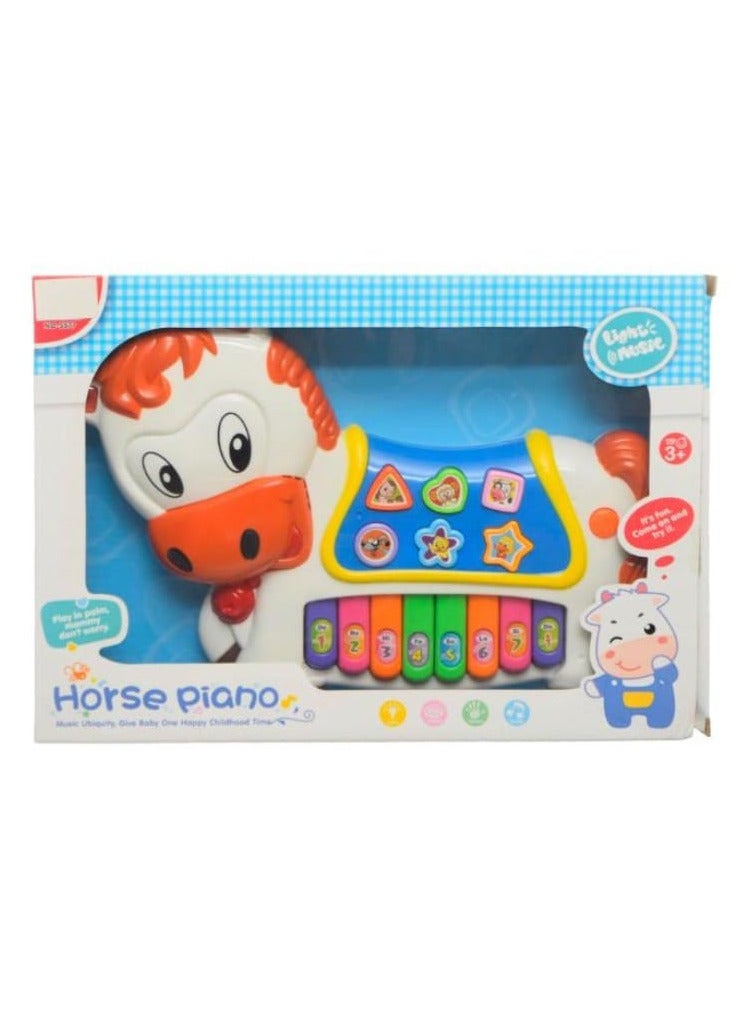 بيانو موسيقي تعليمي للأطفال مع مفاتيح الحصان - متعدد الألوان
