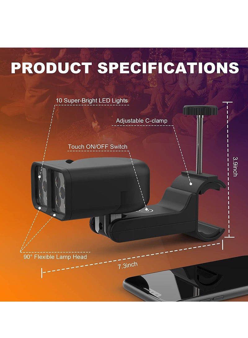 SYOSI Grill Light for BBQ Flexible Adjustable Angle Barbecue Light for Night Outdoor Cooking 10 Super Bright LED Lamp Grill Lights Accessories for GasorElectric Grill not Included Battery - Image 5