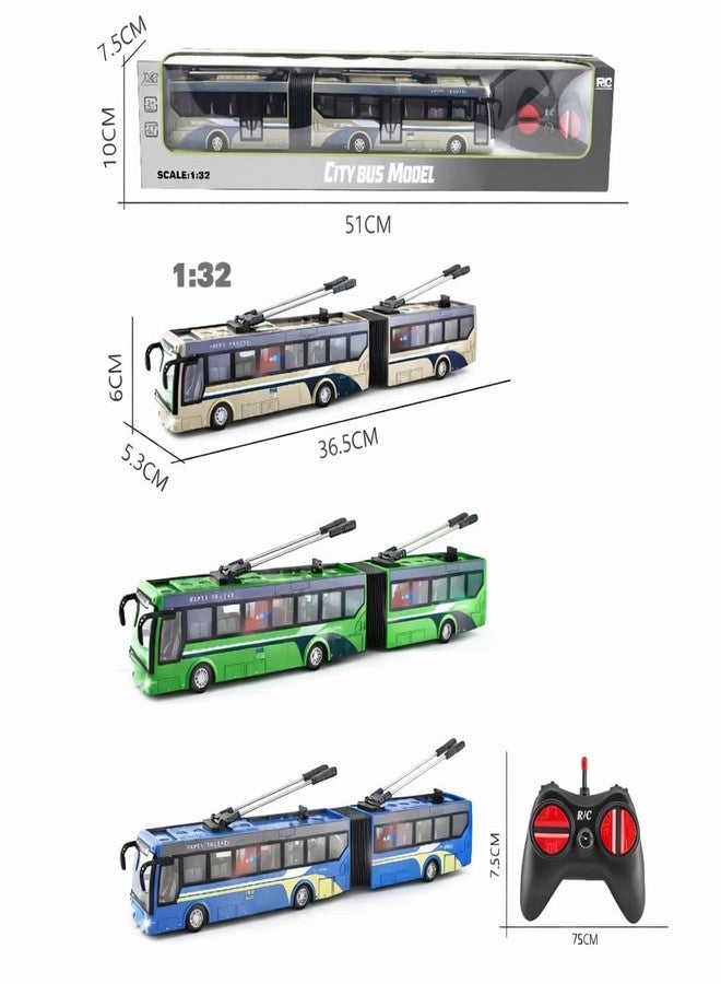 FEXXA Remote Control Travel Bus Toy for Kids | Rechargeable RC with LED Lights | USB Charging | Realistic Long | Boys & Girls 3+ Years (Travel Bus-Green) - Image 3