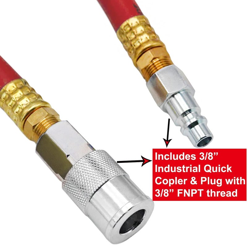 YOTOO 1/2 in. x 50 ft Hybrid Air Compressor Hose - 300 PSI, Kink Resistant, All-Weather Flexibility - Image 3