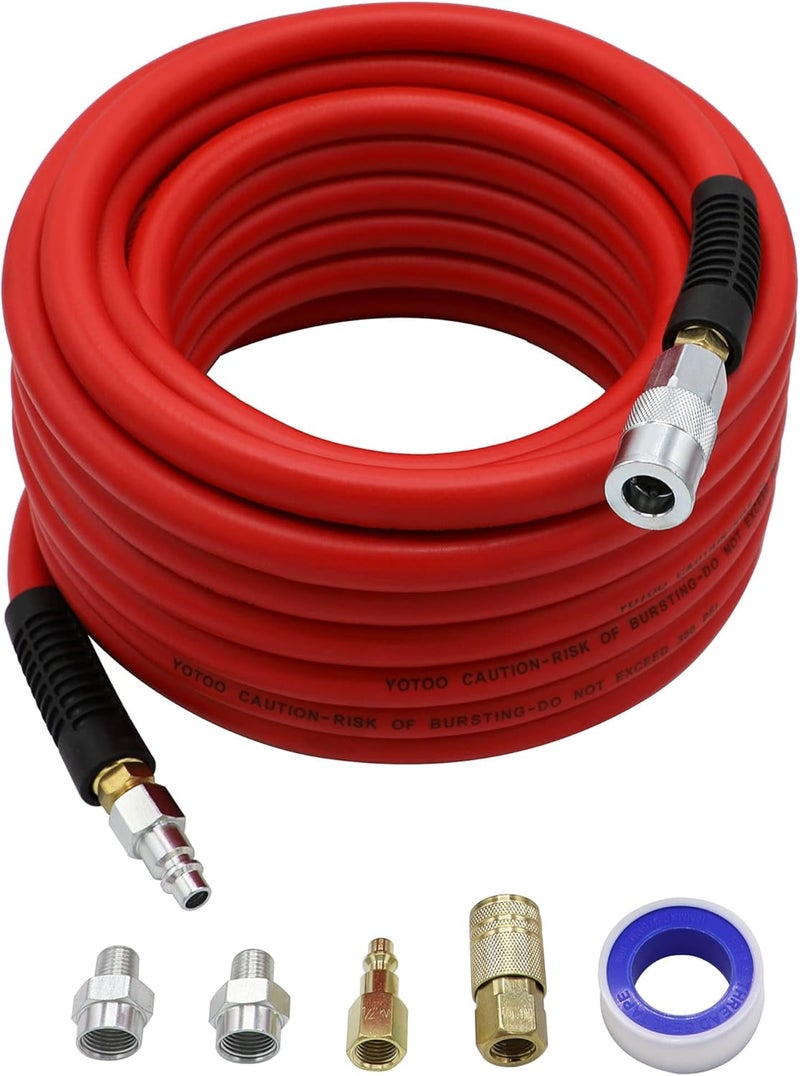 YOTOO 1/2 in. x 50 ft Hybrid Air Compressor Hose - 300 PSI, Kink Resistant, All-Weather Flexibility - Image 1