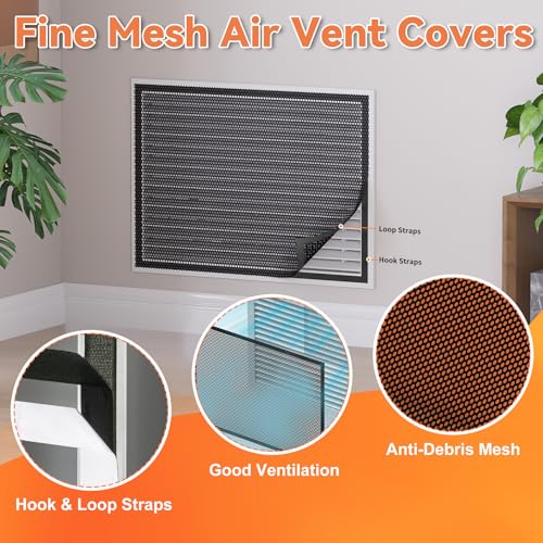 GCGOODS Sound Deadening Mat & Air Vent Mesh Cover, Sound Proofing Kit for Air Vents & Ducts, Comes with 2 Pcs Noise Insulation and Vibration Damping Mat, 2 Pcs Sound Proof Vent Cover 10"× 14", Black - Image 5