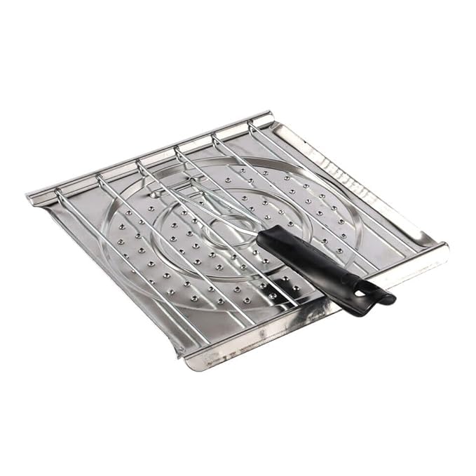 إسكدنيا Foldable Grill Baskets with Foldable Handle Easy and Tidy Stainless Steel Grilled Fish Net Ideal for Wire Rack Barbeque Jali Roaster Steak and Vegetables Enhance Your Grilling 20x20x25CM - Image 3